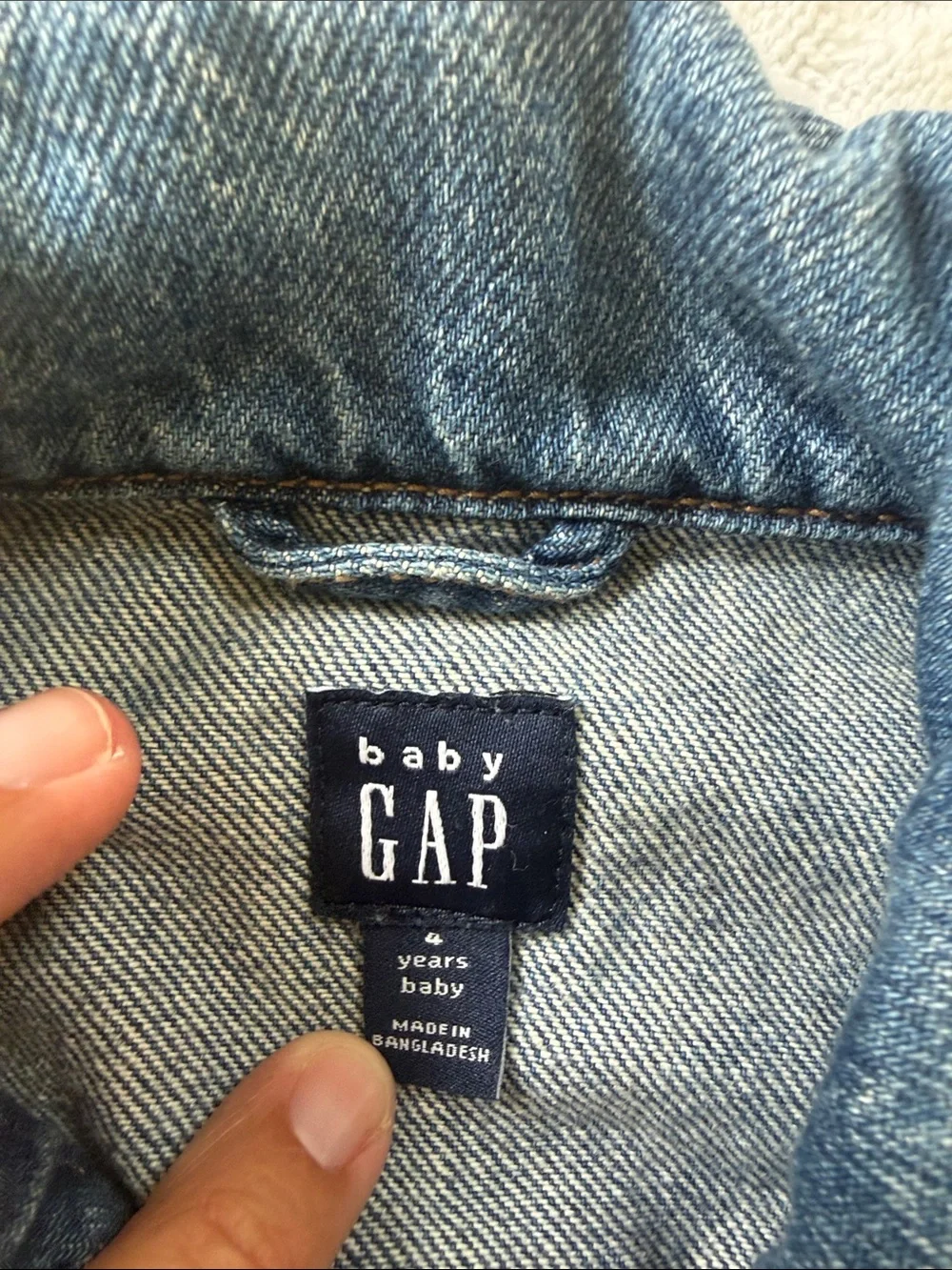 GAP Kids Washed Blue Denim Trucker Jacket